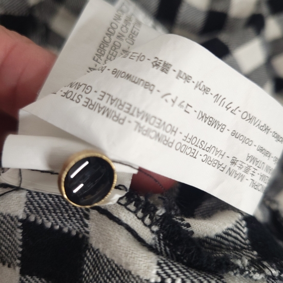 Zara black and white gingham peplum dress, size small - Picture 10 of 13